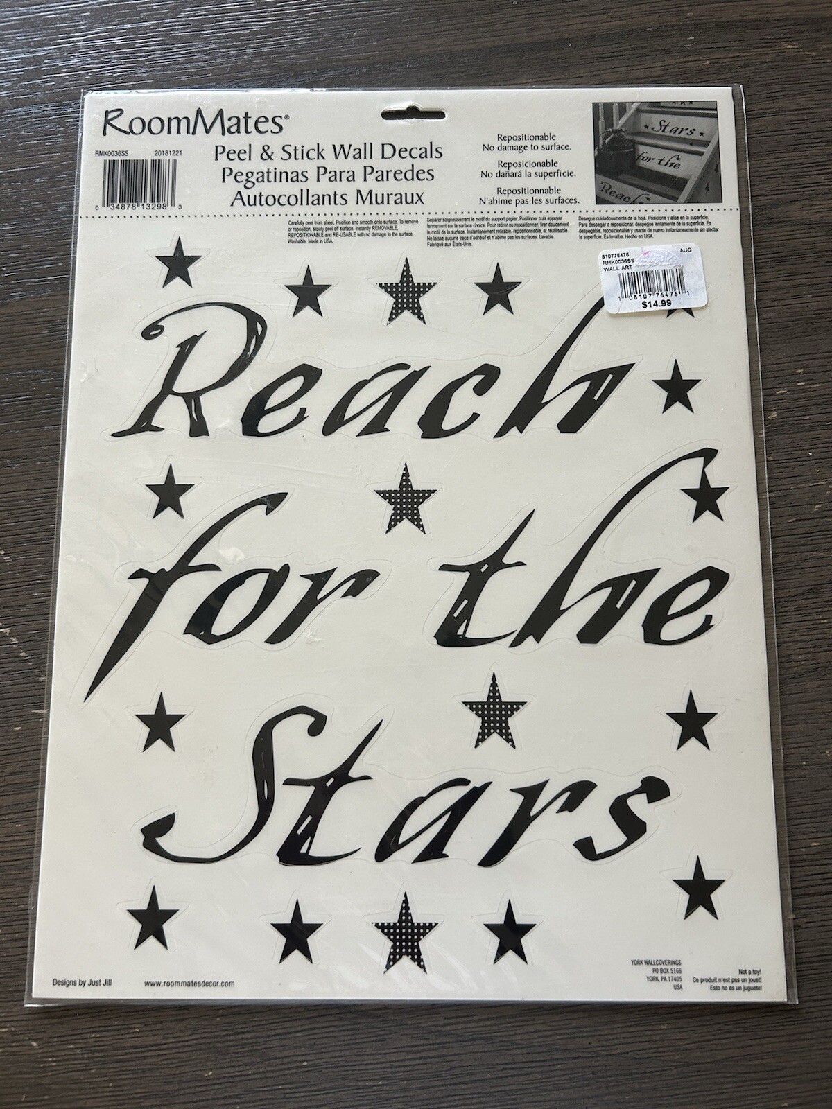 Reach For The Stars Peel & Stick Wall Decals Repositionable Classroom Decor