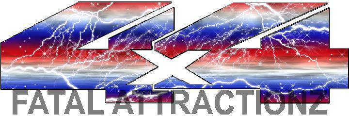 Red White Blue Lightning 4×4 S4 Vinyl Decal Truck