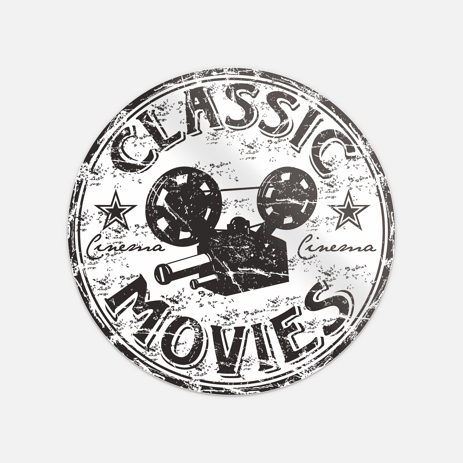 Classic Movies Cinema Grunge Stamp Vinyl Sticker Decal