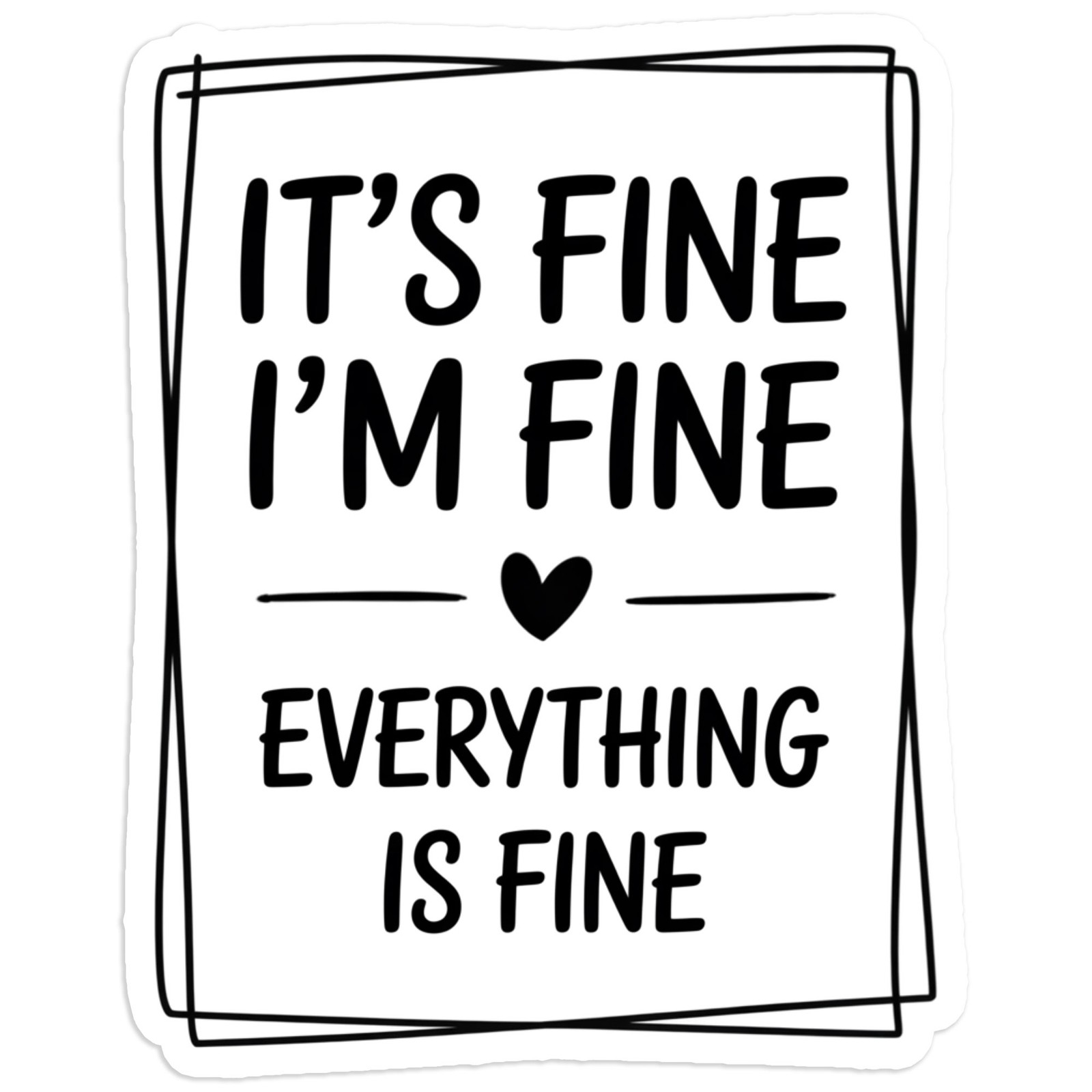 It’s Fine Everything Is Fine – Vinyl Decal Sticker – Car Window Laptop – #1800