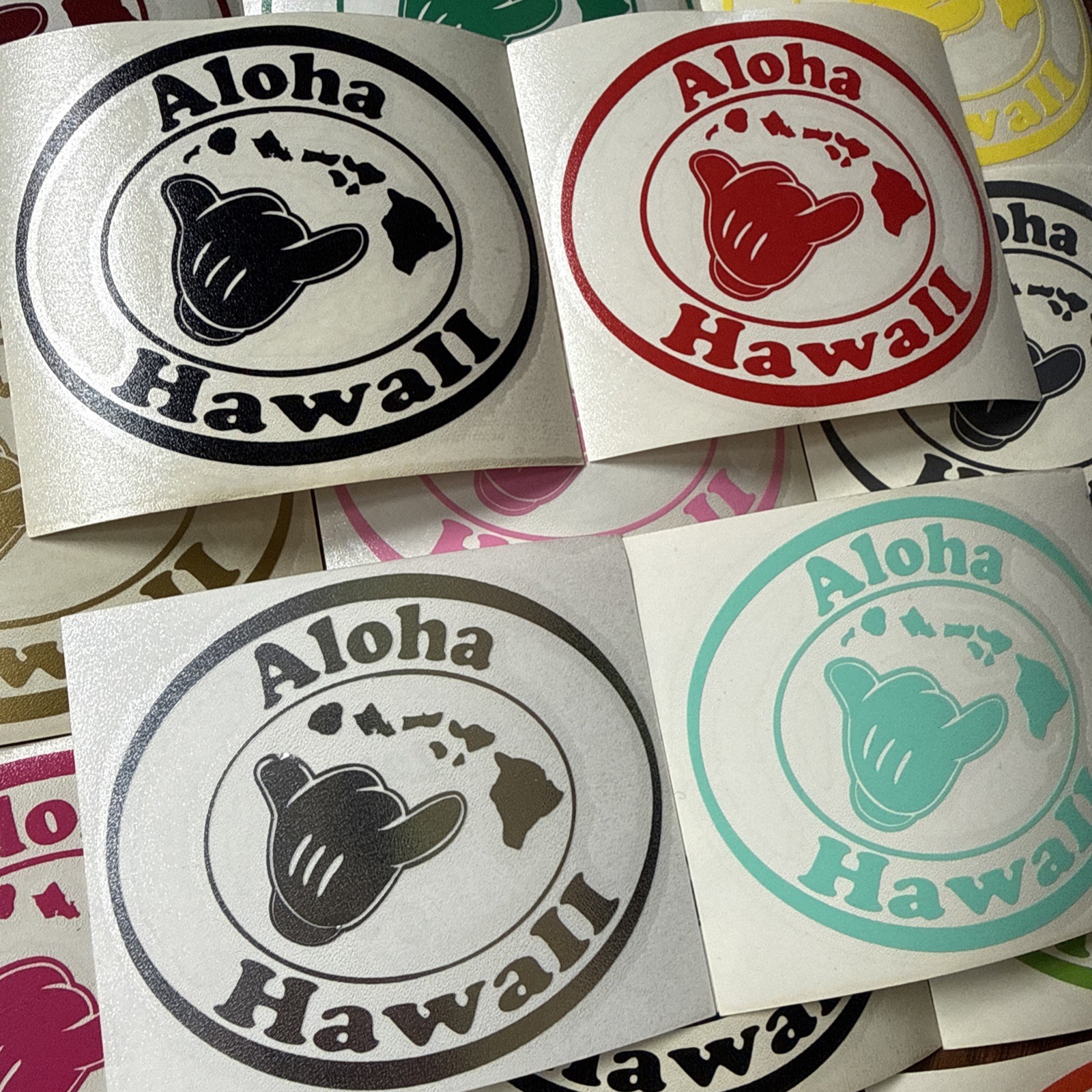 Aloha Hawaii Sticker Decal HI Islands New 3.75” Inch 16 Different Colors Chose
