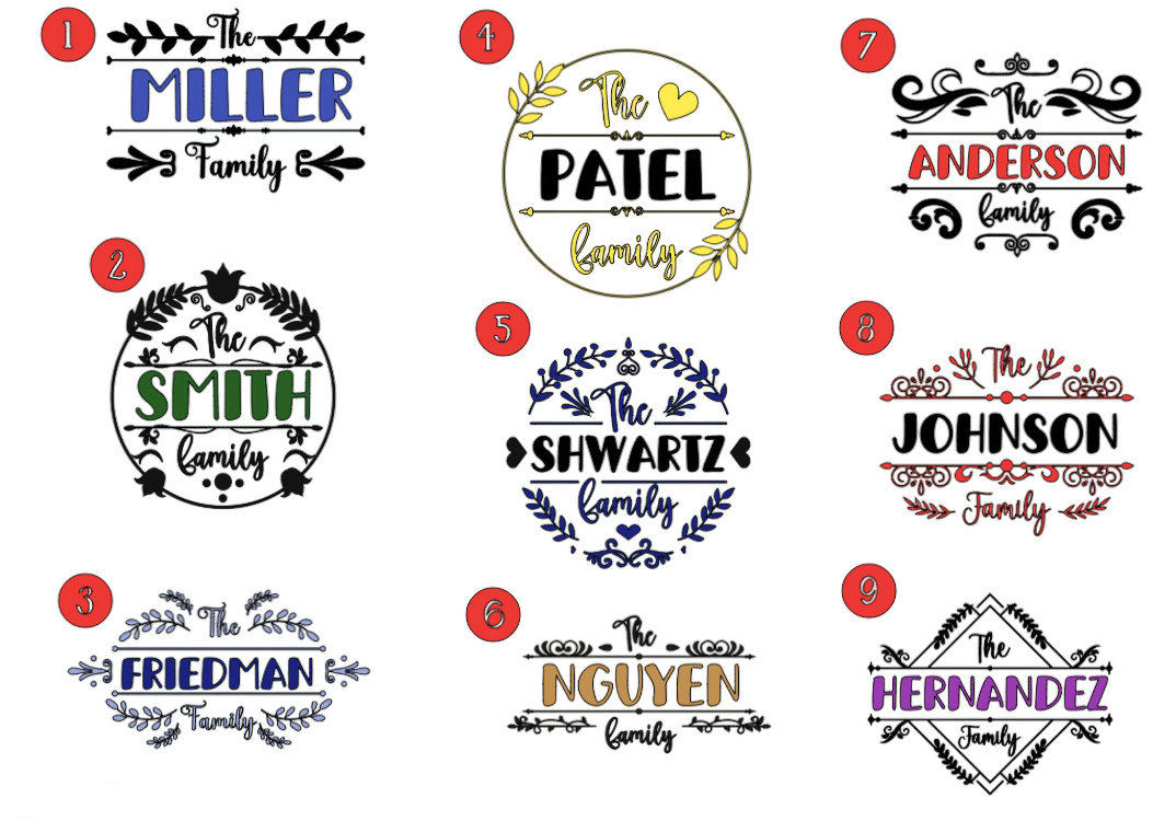 Wall Decal Sticker Customized Personalized Custom The Family last Name Initial