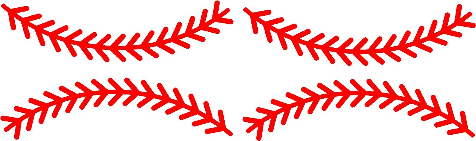 Baseball Stripes Decal Decorate anything with Smooth Surface 1.5″ x 5″ Set of 2