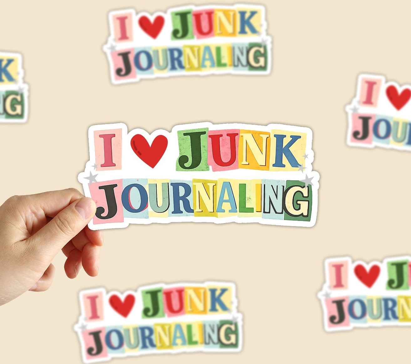 I Love Junk Journaling Sticker Scrapbooking Vison Board Bingo Card Sticker Decal