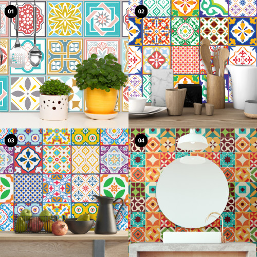 6″x6″ Colorful Peel and Stick Backsplash Tile for Kitchen Bathroom Home Wall DIY