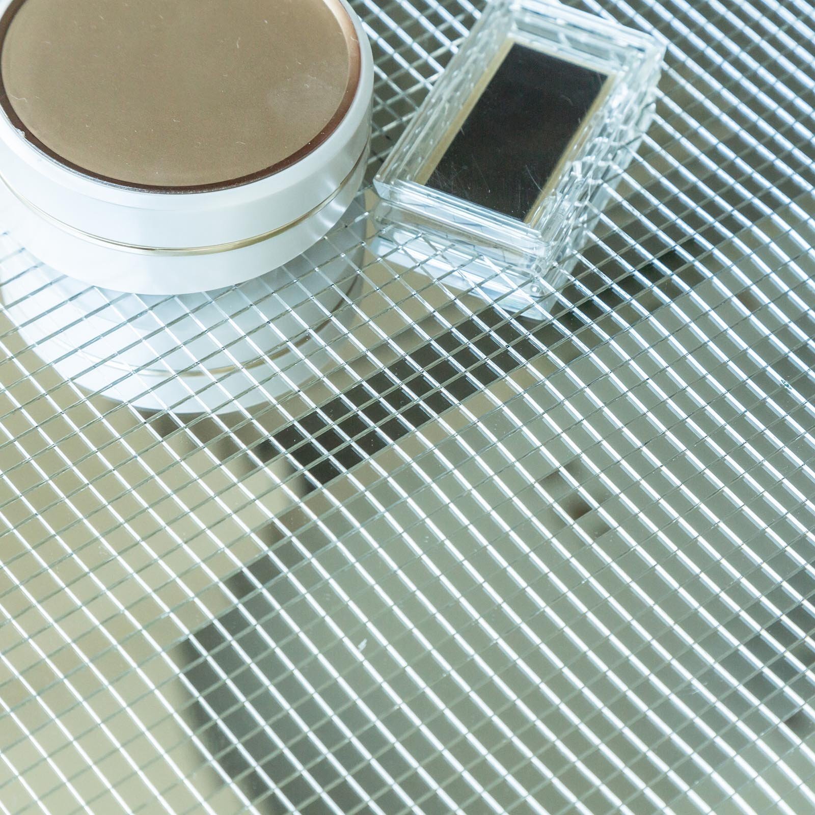 10 pcs 12″x12″ Silver Mirror Mosaic Peel and Stick Tiles Wall Panels DIY