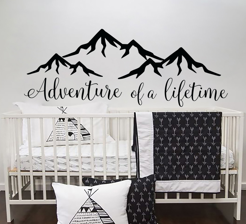Quotes Wall Decal Adventure of a lifetime Vinyl Decor Boy Nursery Decal Baby S82