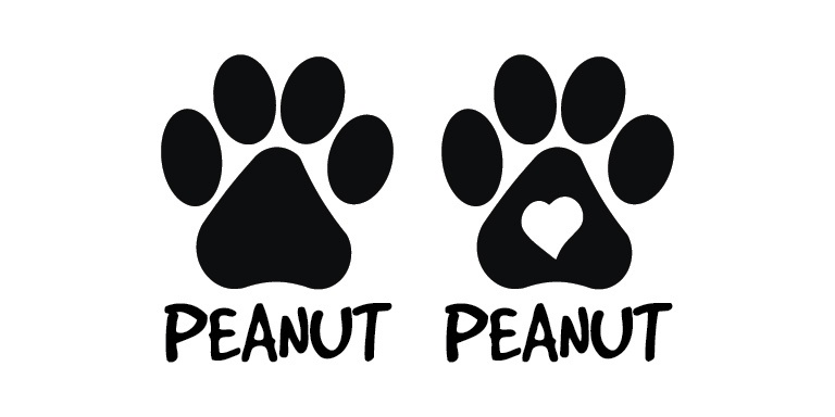 Two Personalized Paw Prints Pet Cat Dog Vinyl Decal Car Window Bumper Sticker
