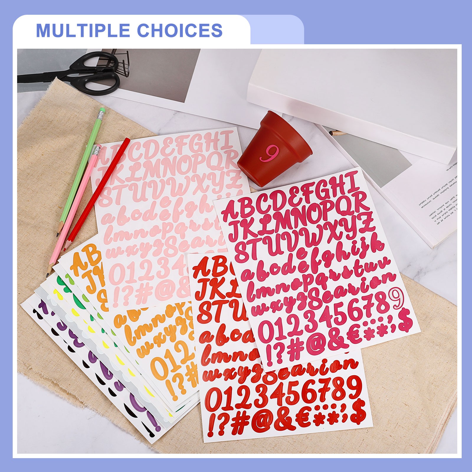 5 Sheet 420 Pcs Self Adhesive Vinyl Letter Number Stickers (Dark Blue, 1 Inch)