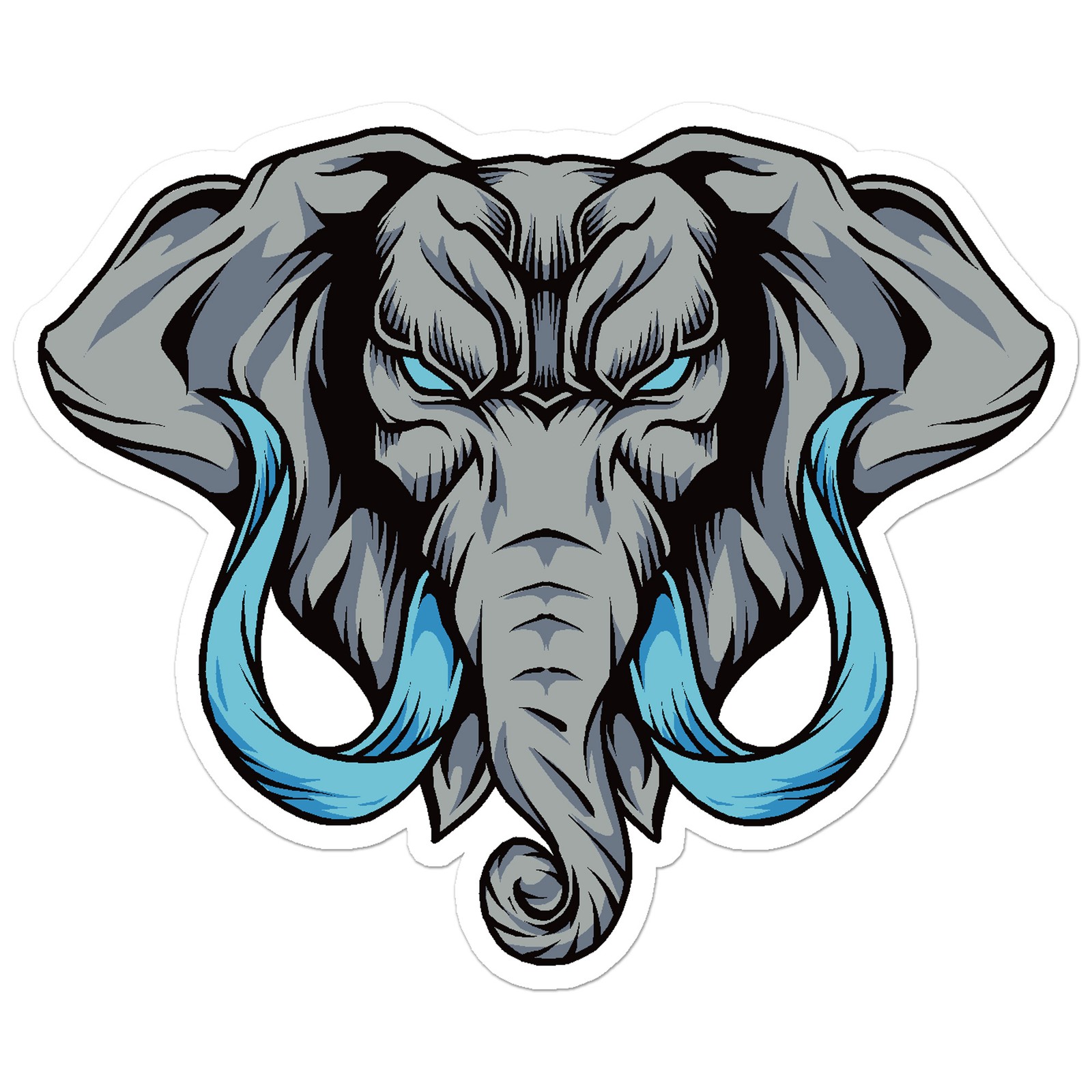 Bull Elephant Tusks – Vinyl Decal Sticker – Car Window Laptop – ebn9150