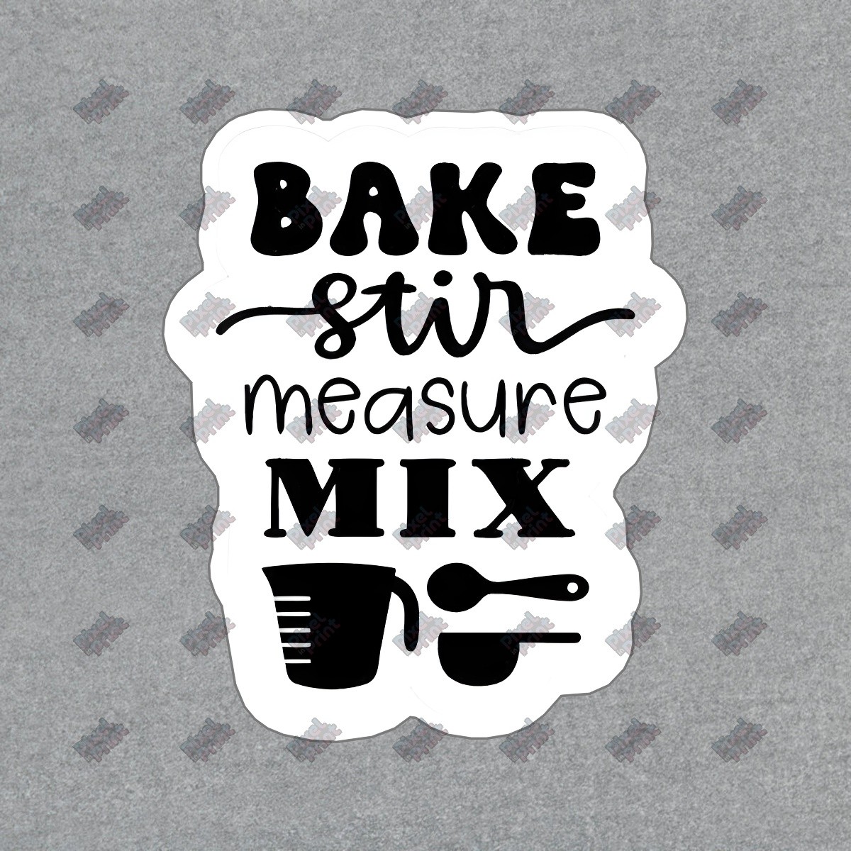 Baking Vinyl Sticker Bake Stir Measure Mix Kitchen Decor Decal for #445900