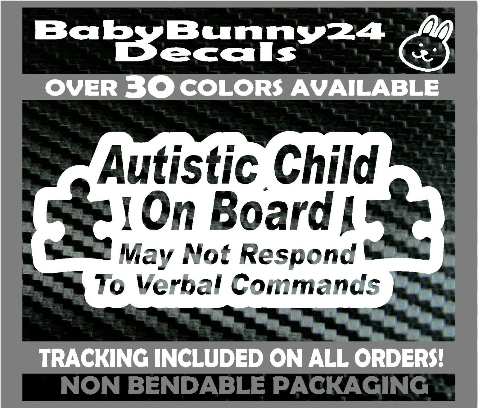 Autistic child on board non verbal Truck Van Autism Car Vinyl Decal Sticker