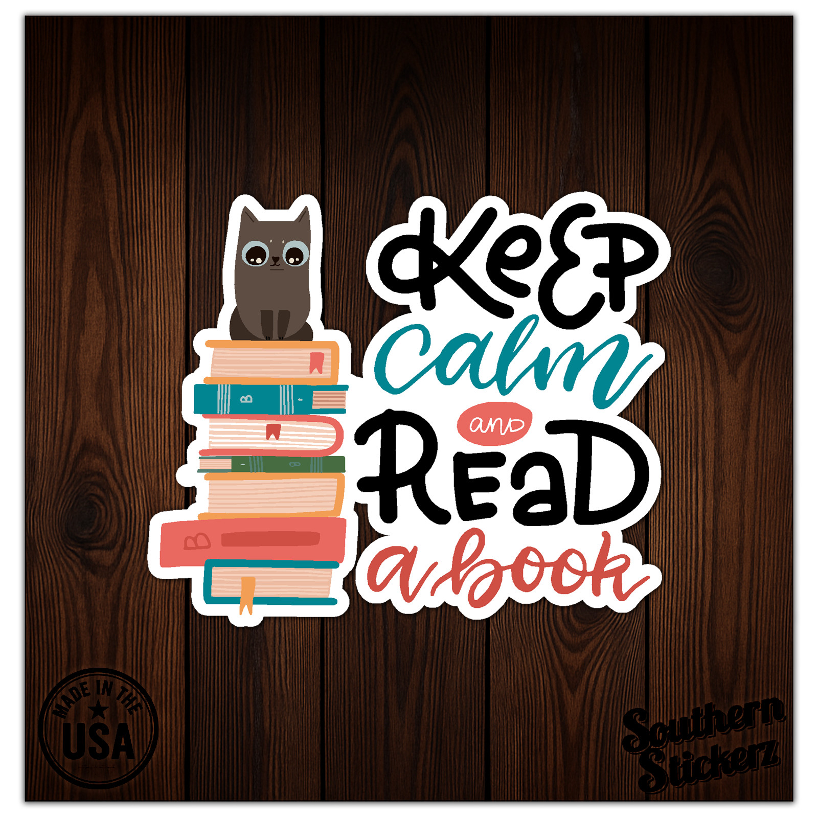 Keep Calm Read Book – Vinyl Decal Sticker – Car Window Laptop – ebn7697