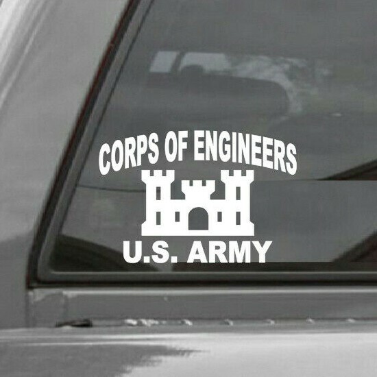 Corps of Engineers Vinyl Window Decal Sticker U.S. Army