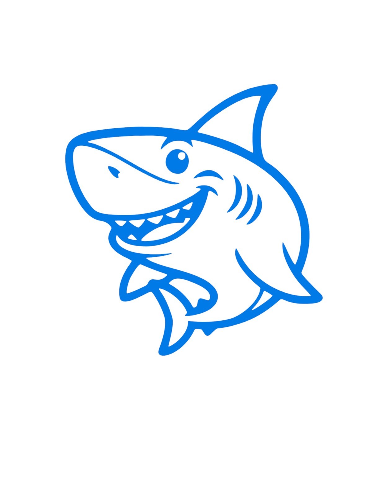 Happy Shark Ocean Decal for car Windows Laptops most Smooth Surfaces