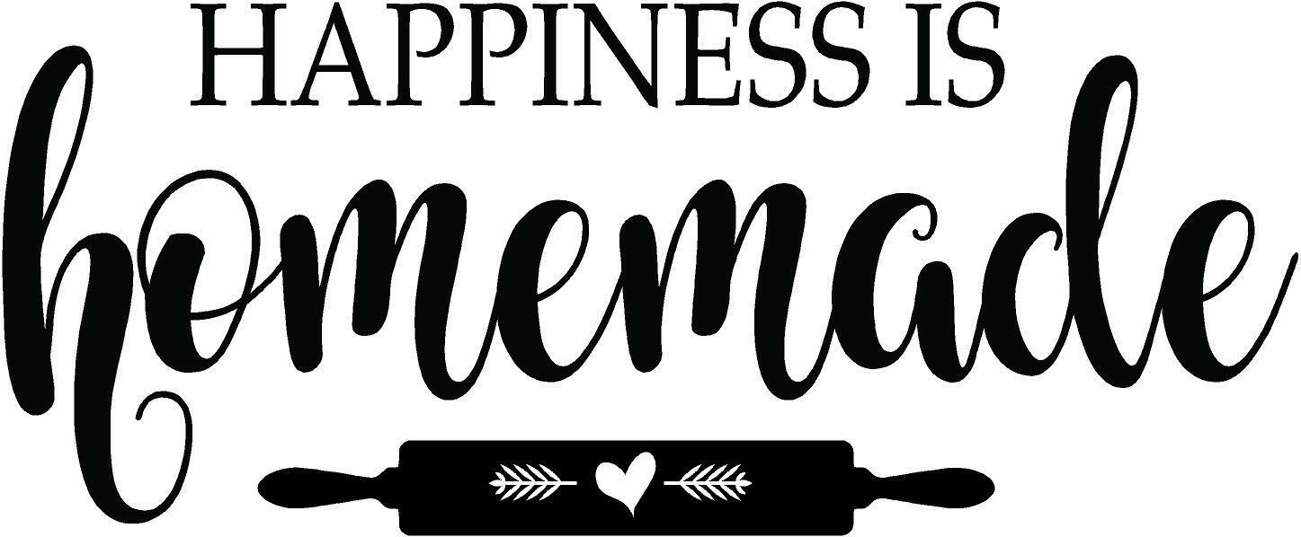 Kitchen Art Lettering Quotes Vinyl Home Decor Wall Decal – Happiness Is Homemade