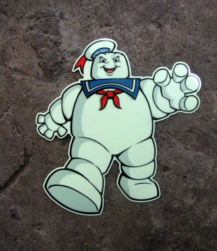 Stay Puft GLOW IN THE DARK Vinyl Sticker 5″ Skateboard Decal Real Ghostbusters