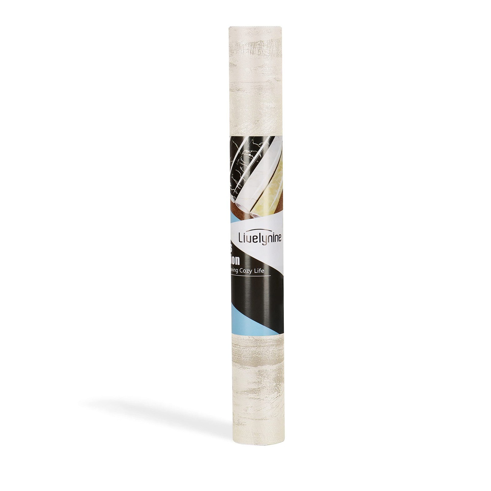 Livelynine of Old White Concrete Wallpaper Peel and Stick 15.8X394 in Waterpr…
