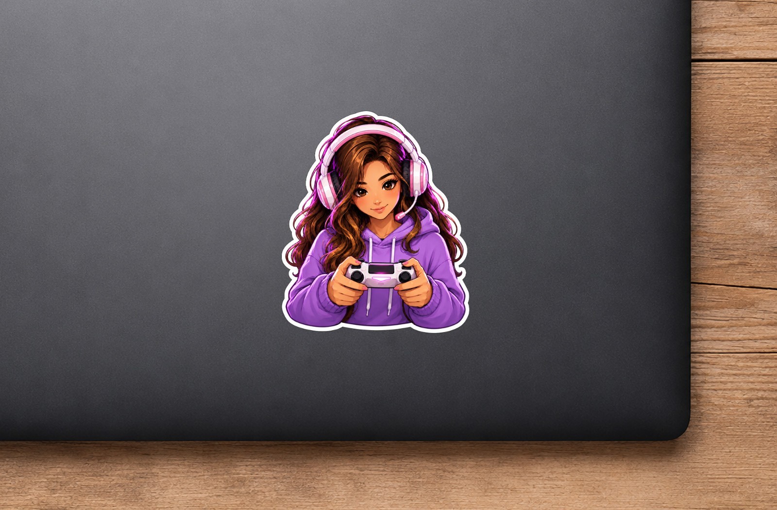 Gamer Girl Sticker Decal – Gamer Girl Controller Laptop Window Car 3.2″