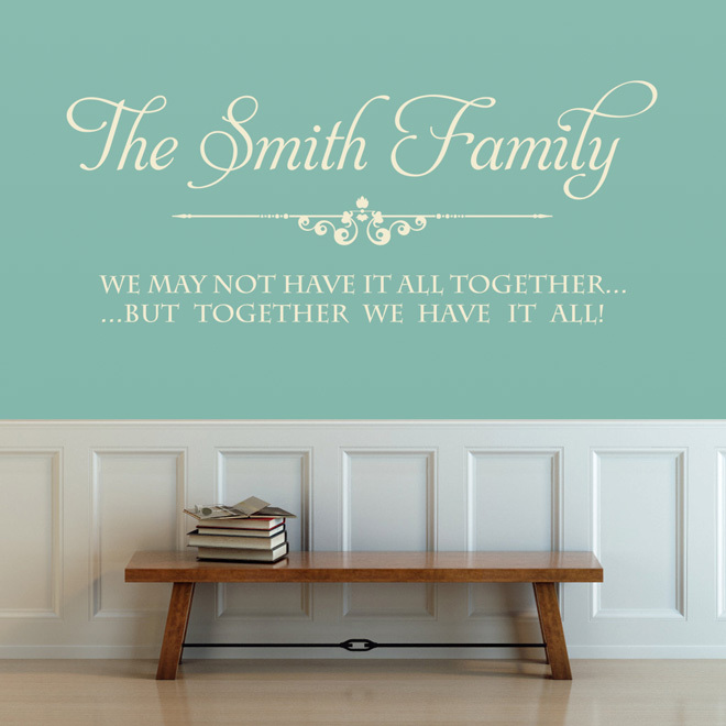 Personalised Family Name Vinyl Wall Sticker Art Lounge Bedroom Kitchen Home Deco