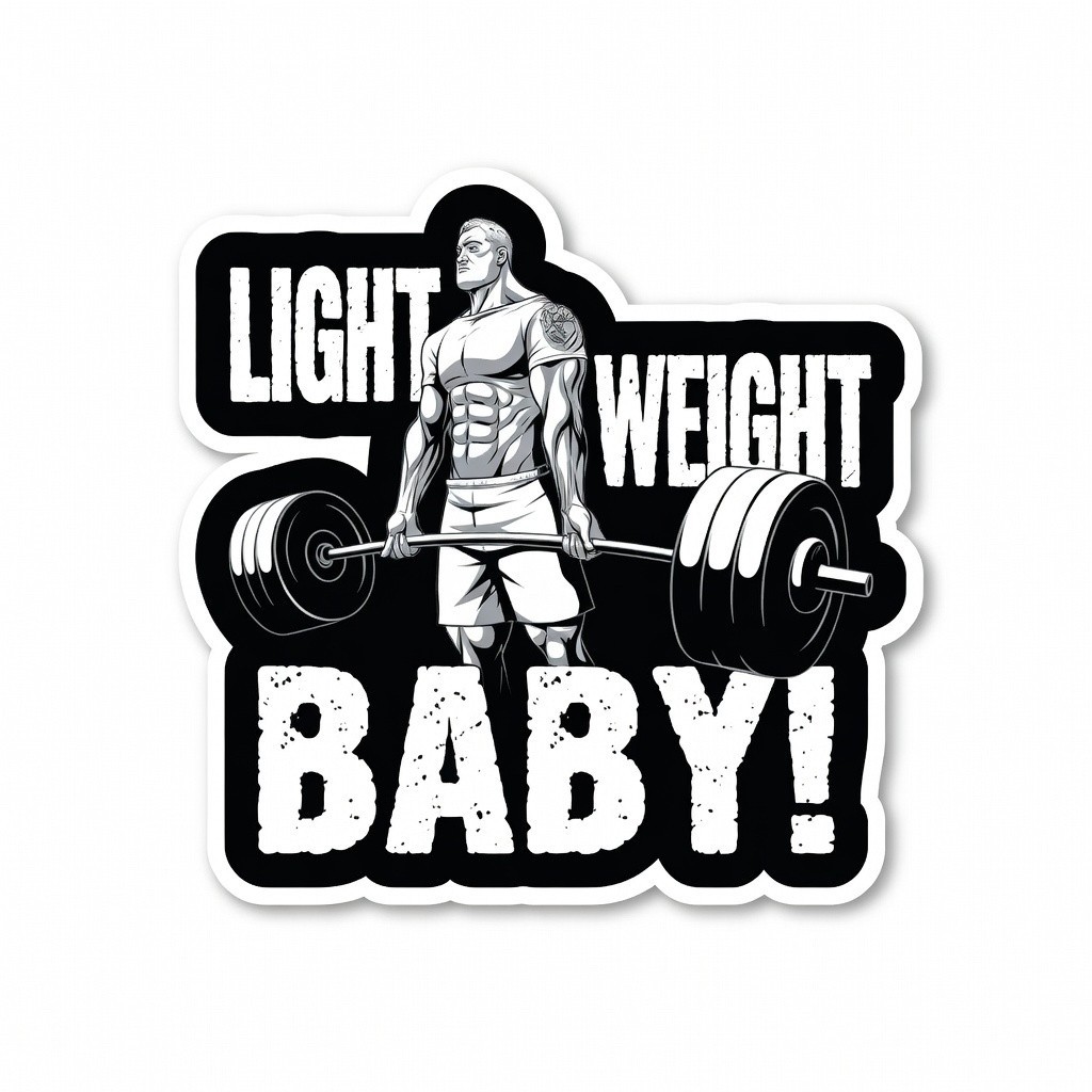 Bodybuilder Lightweight Baby Funny Fitness Gym Workout Sticker Decal XC