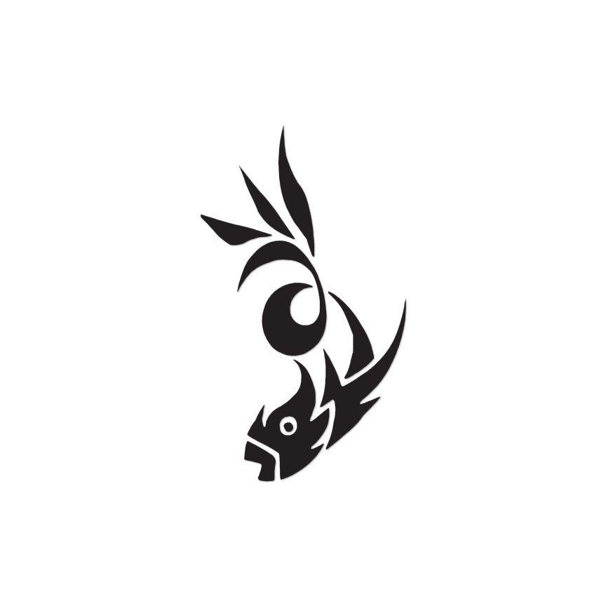 Piranha Fish Tribal – Vinyl Decal Sticker – Multiple Color & Sizes – ebn301