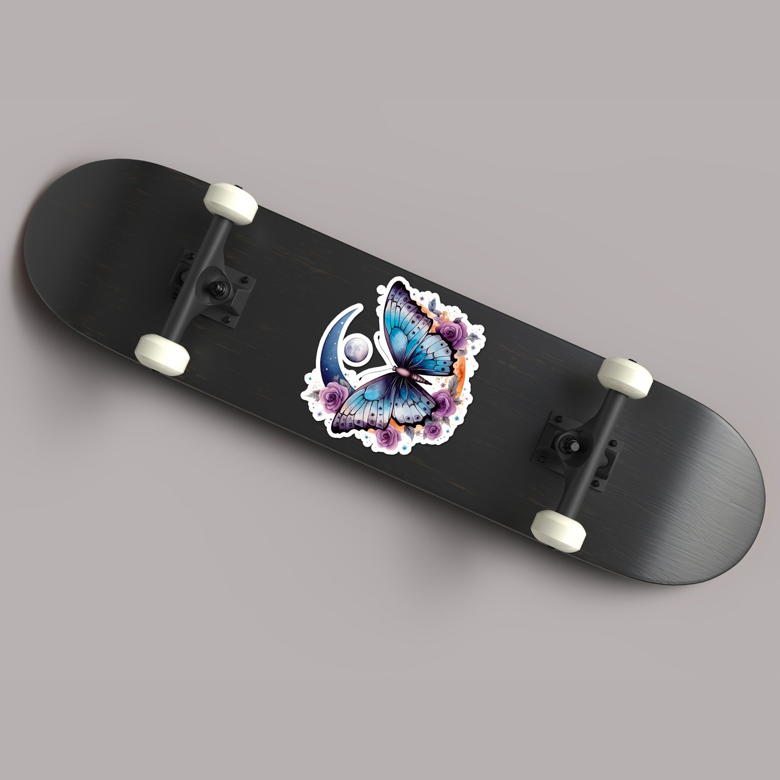 Butterfly Moon Flowers Vinyl Decal Sticker – ebn11206