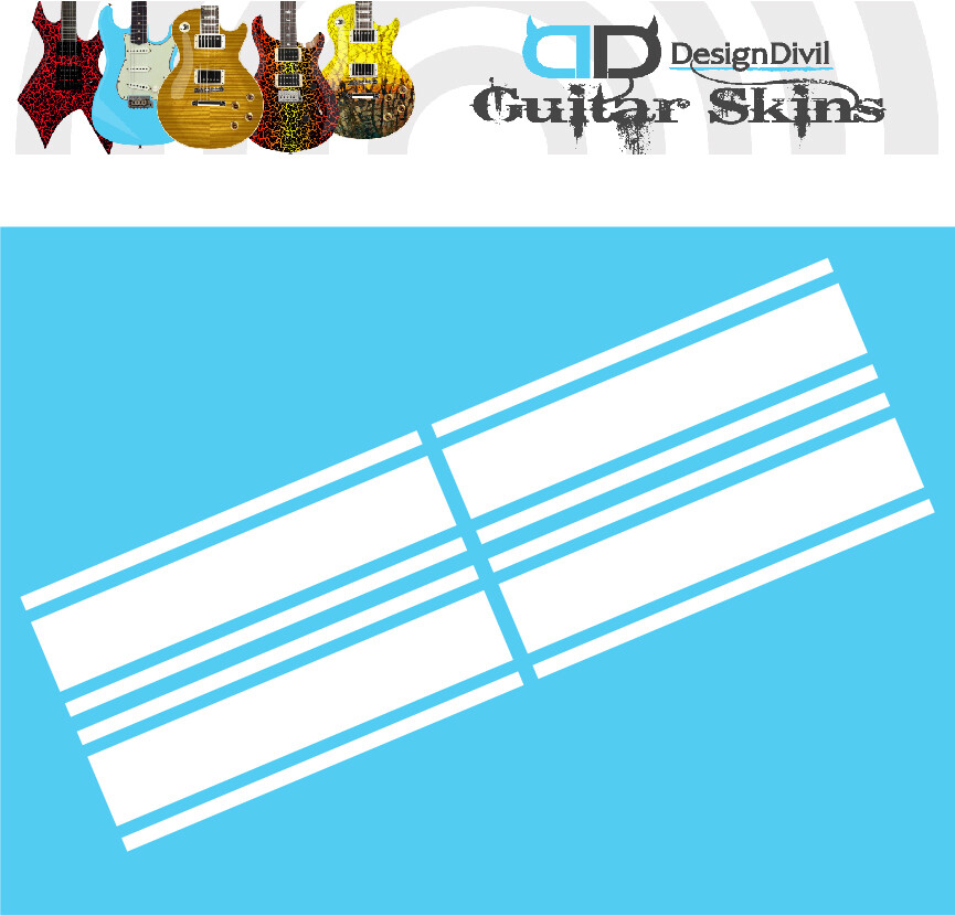 Wide Custom Racing Stripe Decal Stickers for Guitars & Basses 12 Colour Options