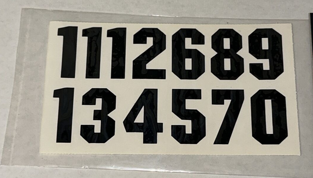 BLACK Pro Guard Number Decals 26 x 1/2″ Self Adhesive Hockey Helmet Stickers DIY