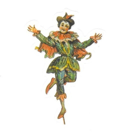 Victorian Theater Boy Vinyl Sticker Transparent Vintage Elf Style Stationery