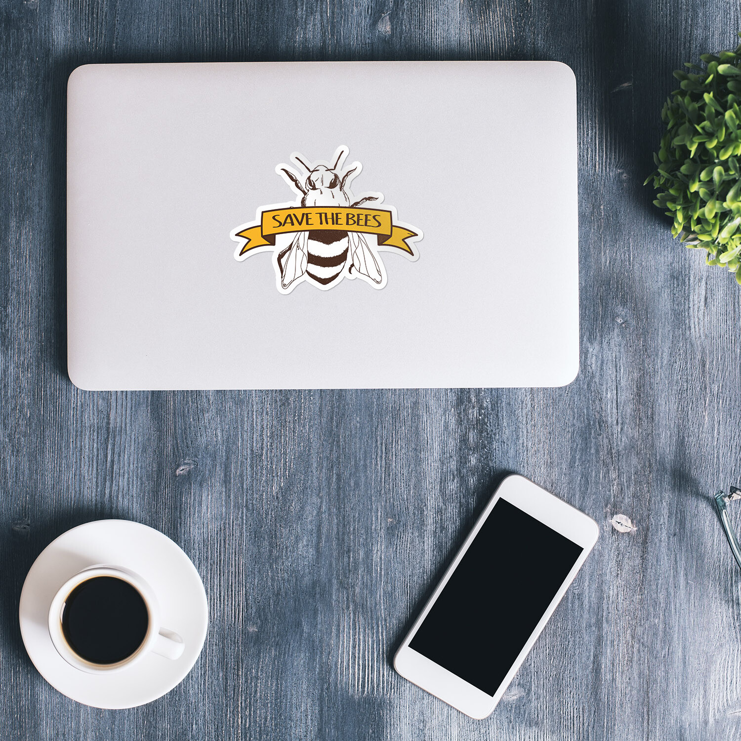 Save The Bees Car Bumper Vinyl Sticker Decal