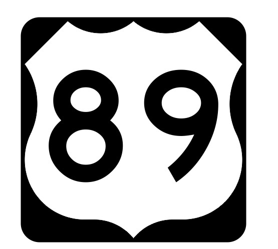 US Route 89 Sticker R1947 Highway Sign Road Sign