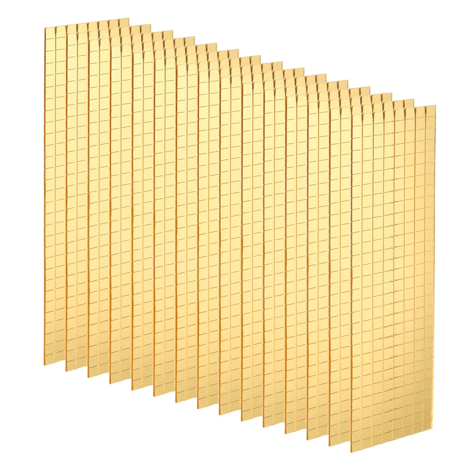 7200Pcs 15 Sheet 5x5mm Self Adhesive Mirror Mosaic Tiles Sticker Gold
