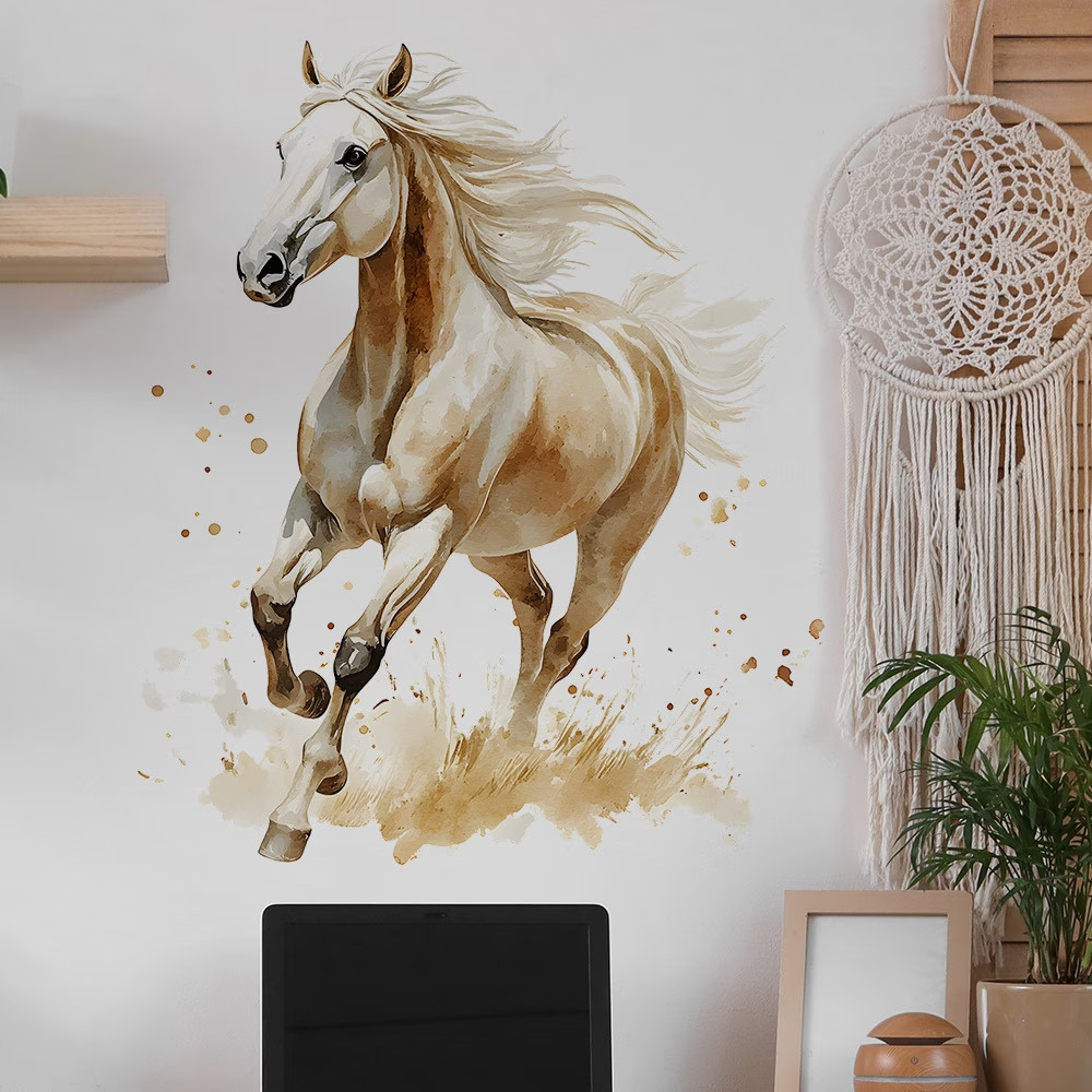 Animal Watercolor Galloping Horse Wall Sticker Home Decoration New Fashion