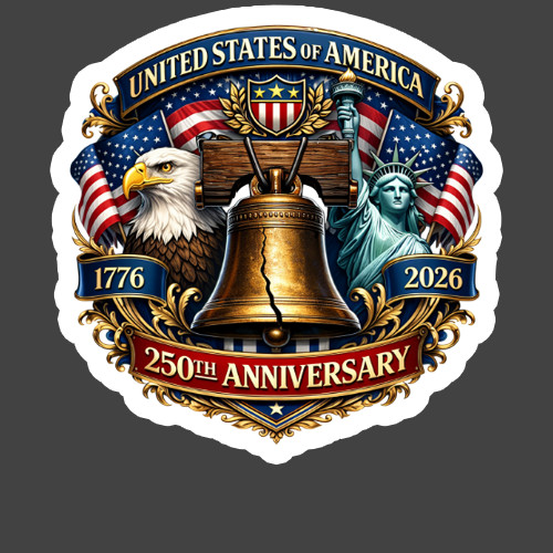 Patriotic Sticker Vinyl Decal USA 250th Anniversary 1776 2026 Liberty