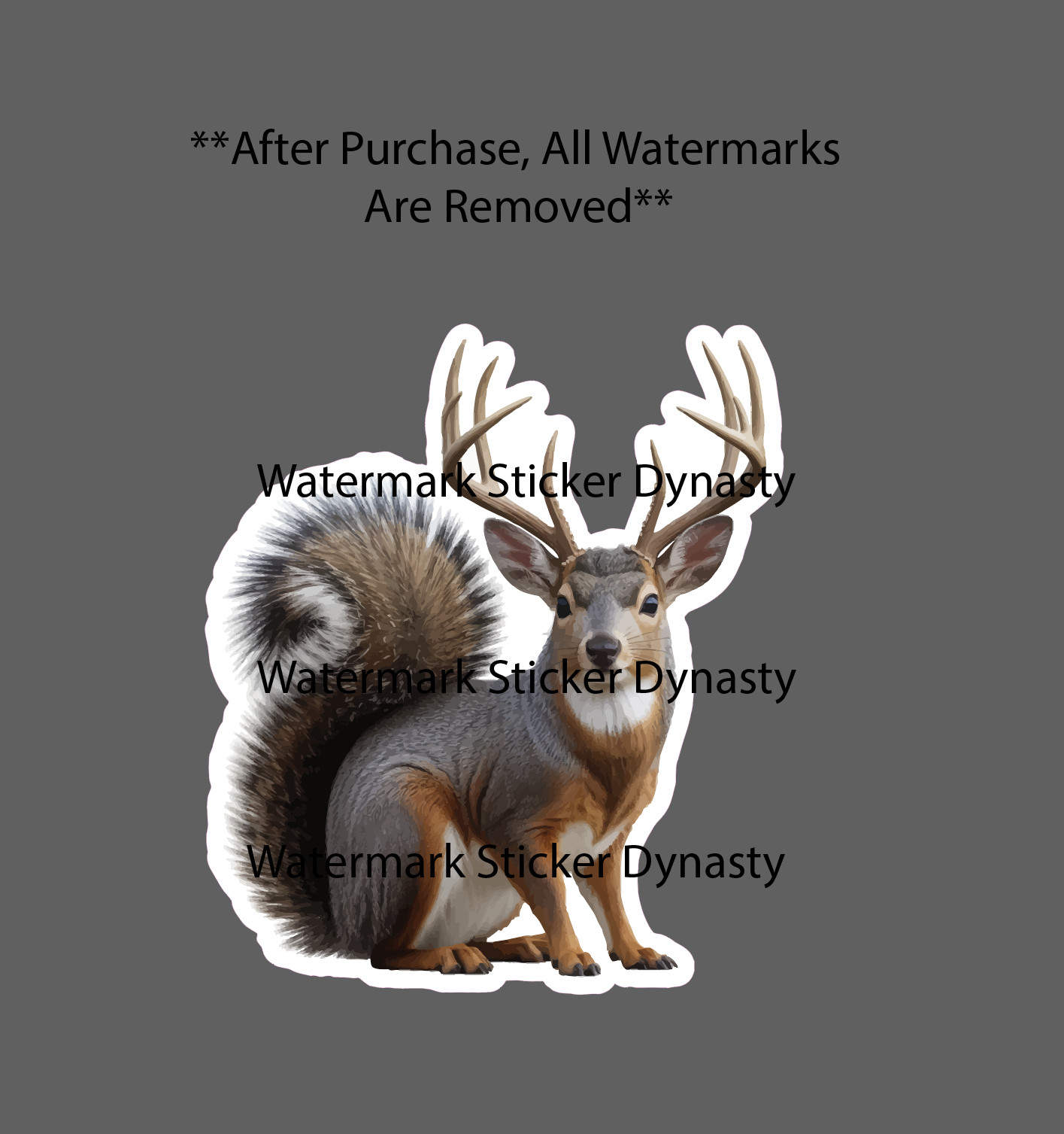 Squirrel Sticker Waterproof Decal Buck Head Deer Hunting Outdoor Funny Gift NEW