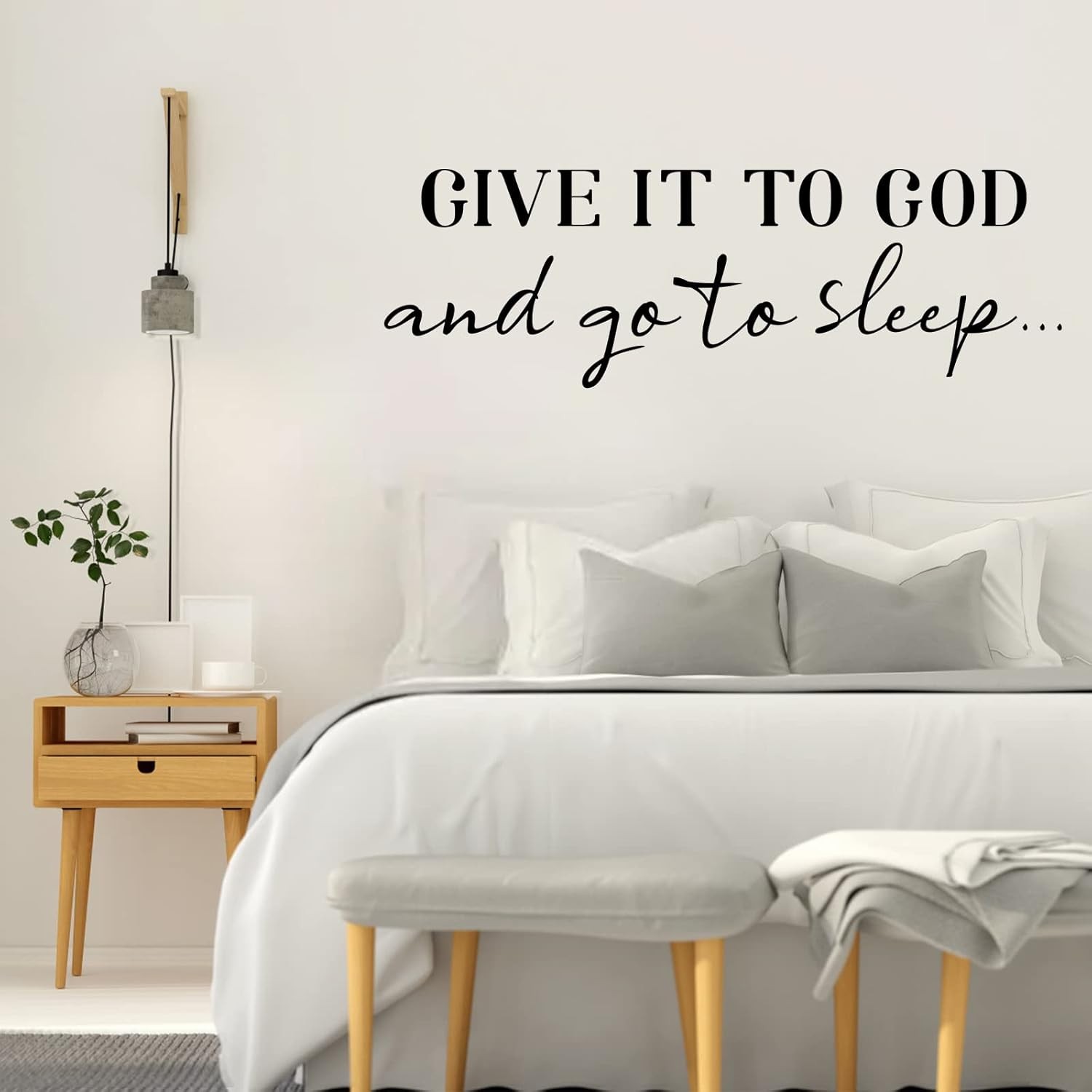Inspirational Wall Decal “Give It to God” Vinyl Quote Sticker Home Decor