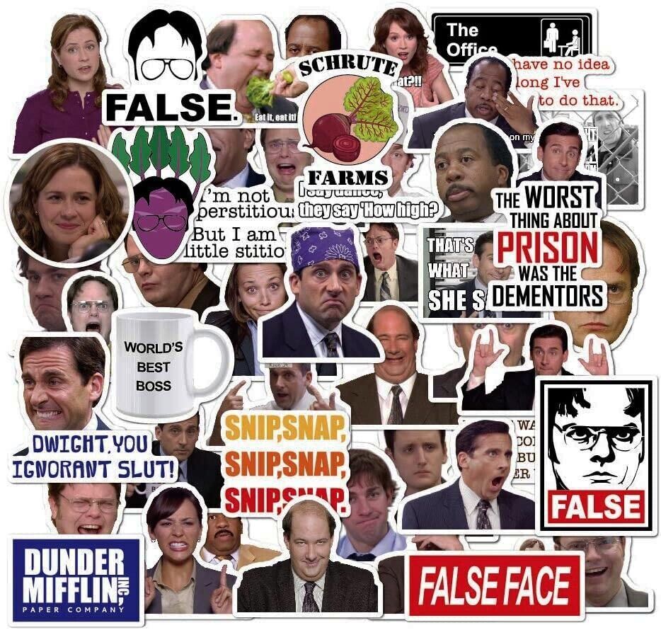THE OFFICE Vinyl Stickers [B] Quote STITIOUS~FALSE FACE TV Show Waterproof Decal