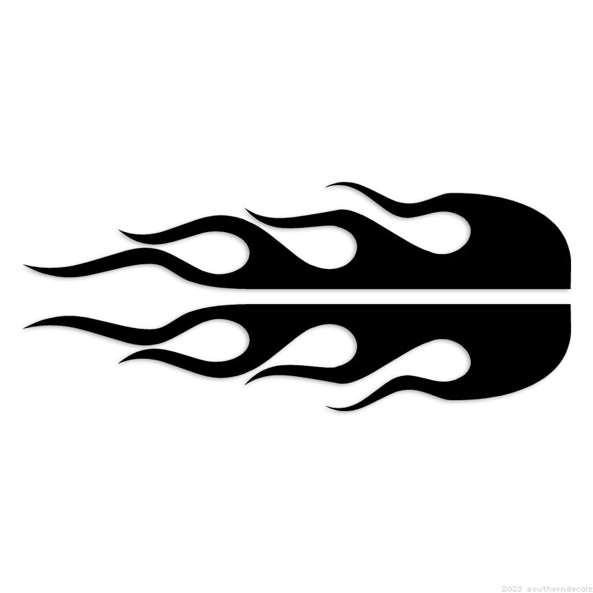 Pair Flames Fire – Decal Sticker – Multiple Colors & Sizes – ebn7321