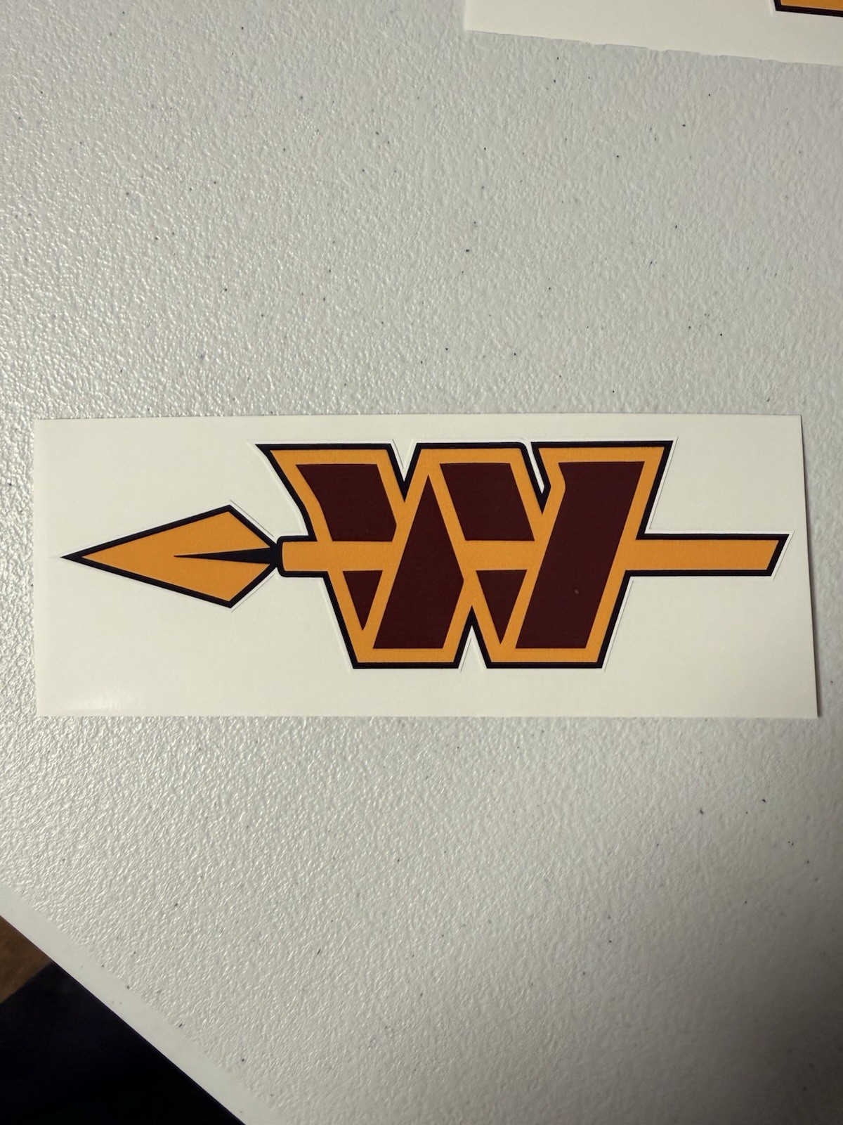 Washington Commanders Alternate Logo Regular Vinyl Decal Left White Outline