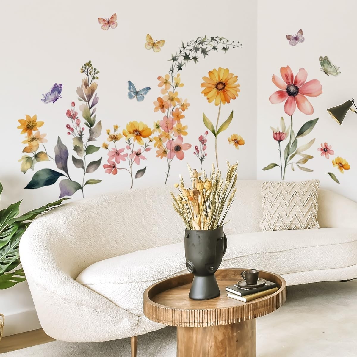 Flowers Wall Stickers Flowers Wall Decals Peel and Stick Removable Art WallDecor
