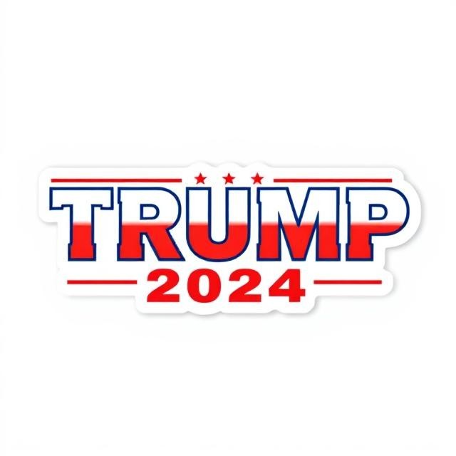 Red White Blue Sticker Trump 2024 Patriotic Election Vinyl Laptop
