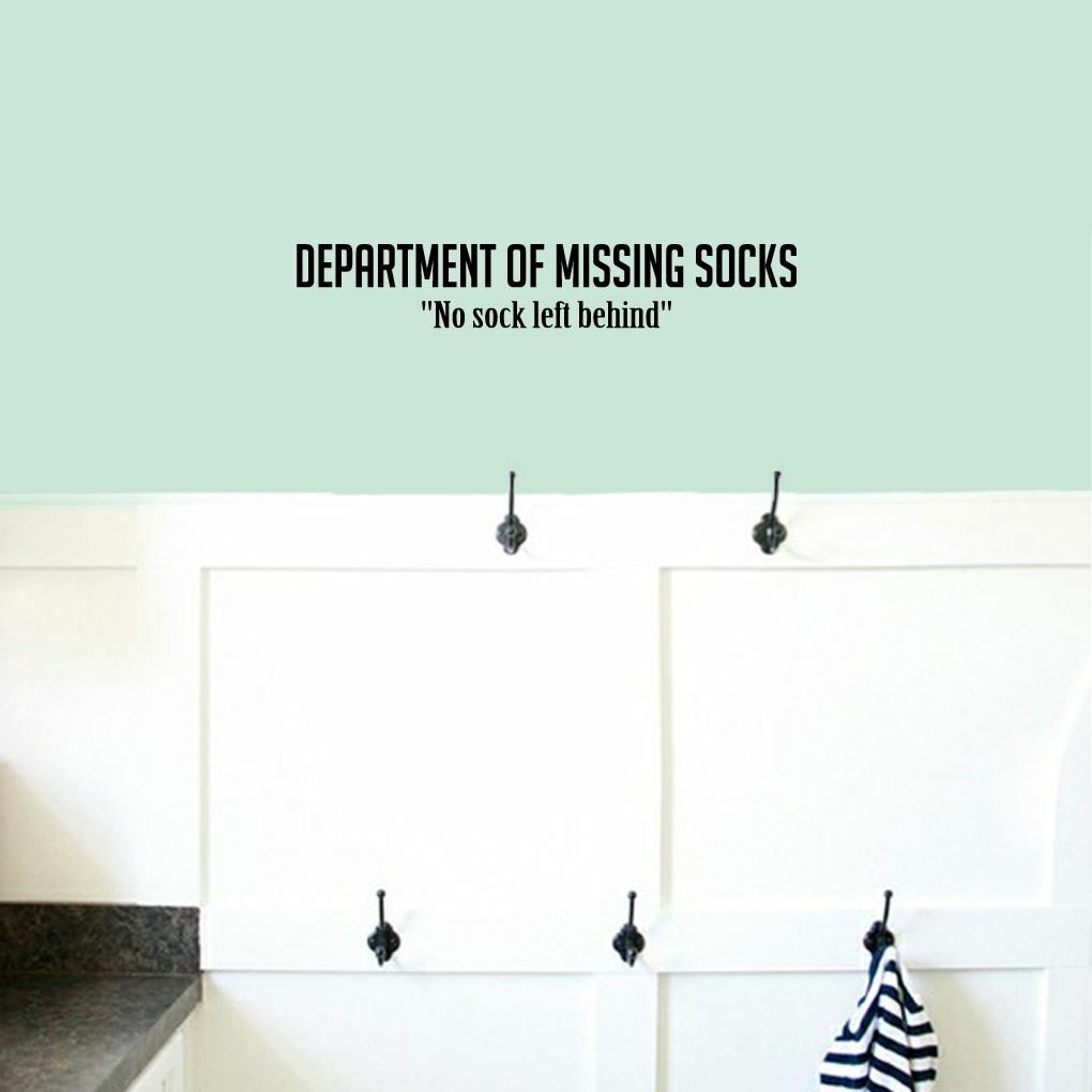 Department Of Missing Socks Wall Decal – Laundry, Mudroom, Bathroom, Quotes