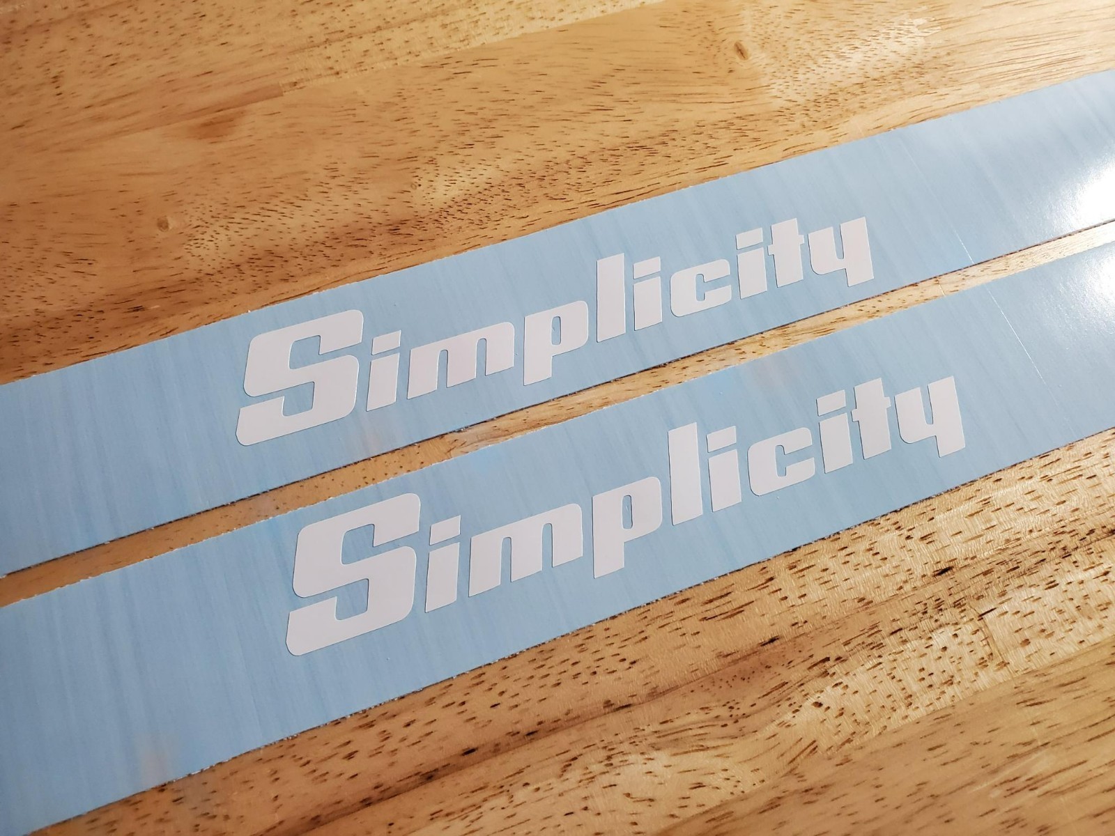 simplicity mower 8″ DECALS STICKERS GLOSS white (2) VINYL USA