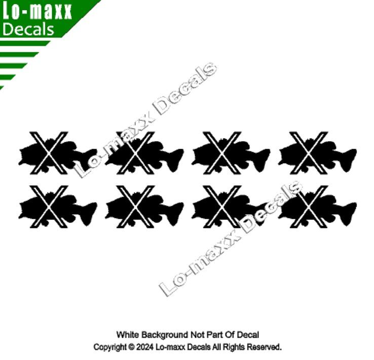 Large Mouth Bass Fishing Kill Markings Premium Quality Die Cut Vinyl Decal
