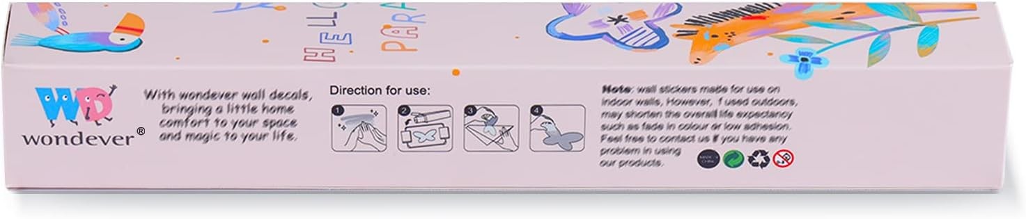 Wondever Large Rainbow Wall Decals Unicorn Flower Peel and Stick Wall Art Sticke