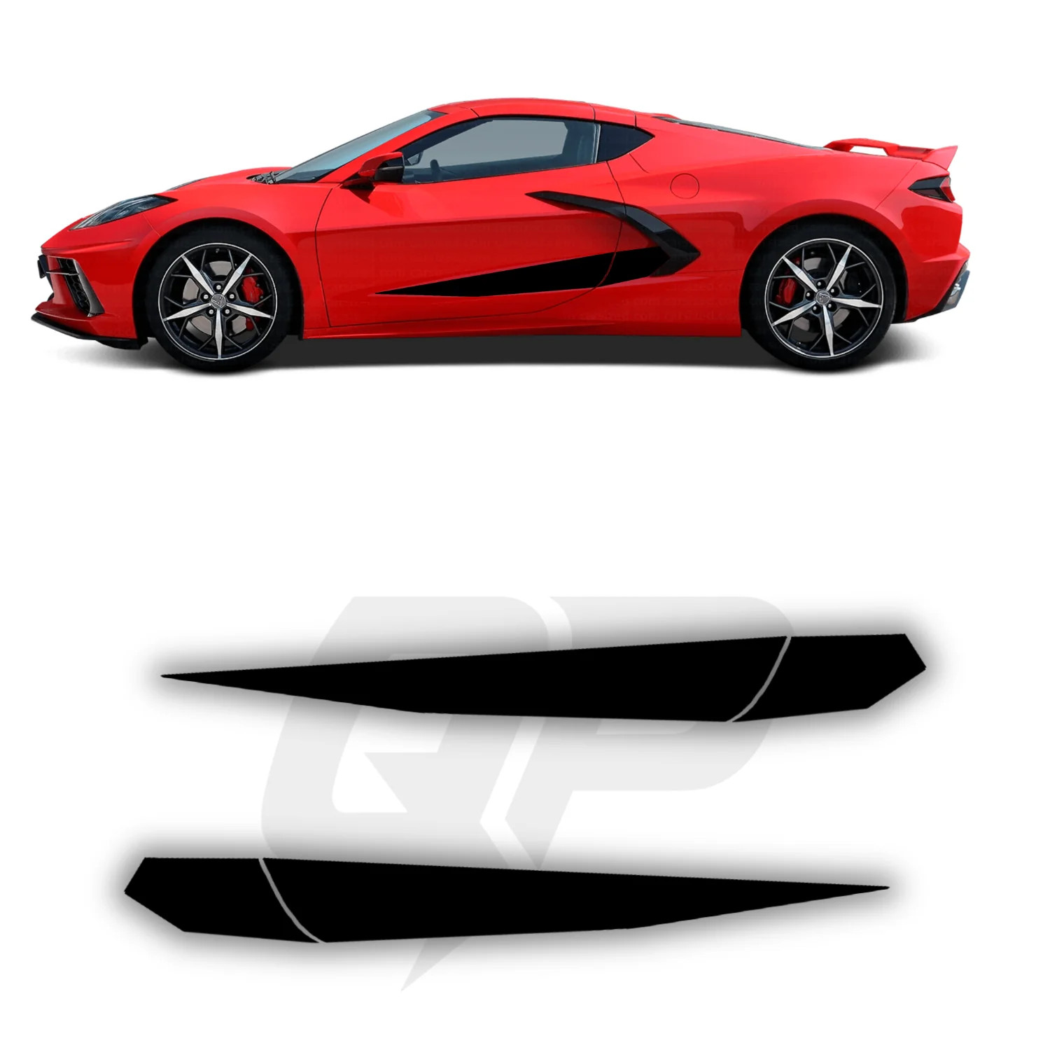 Aftermarket Chevrolet Corvette C8 Lower Full Stripe Kit Decal Set