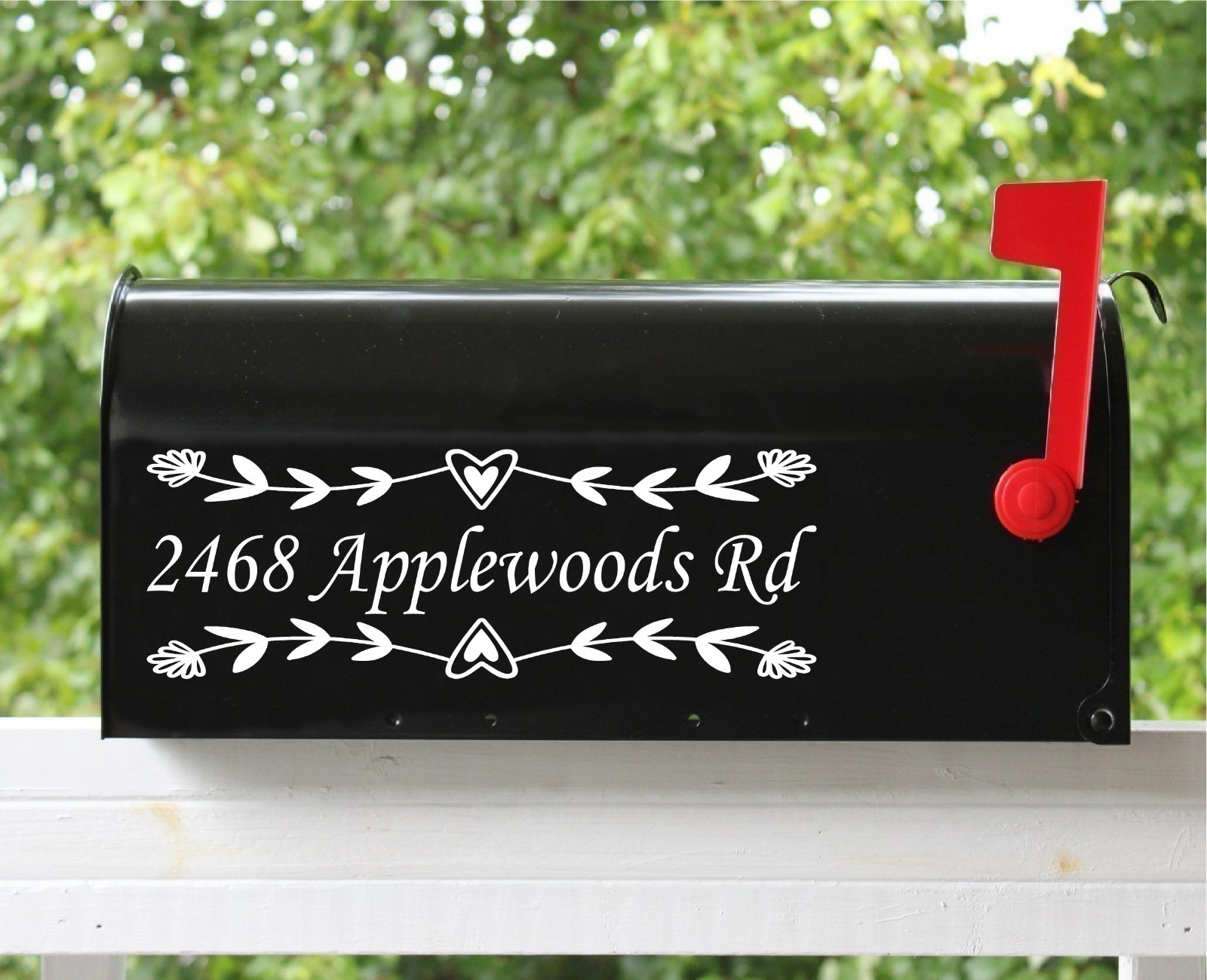 Set of 2 Custom Mailbox Address Decal Stickers 11″ – Floral #03| 12 Font Choice