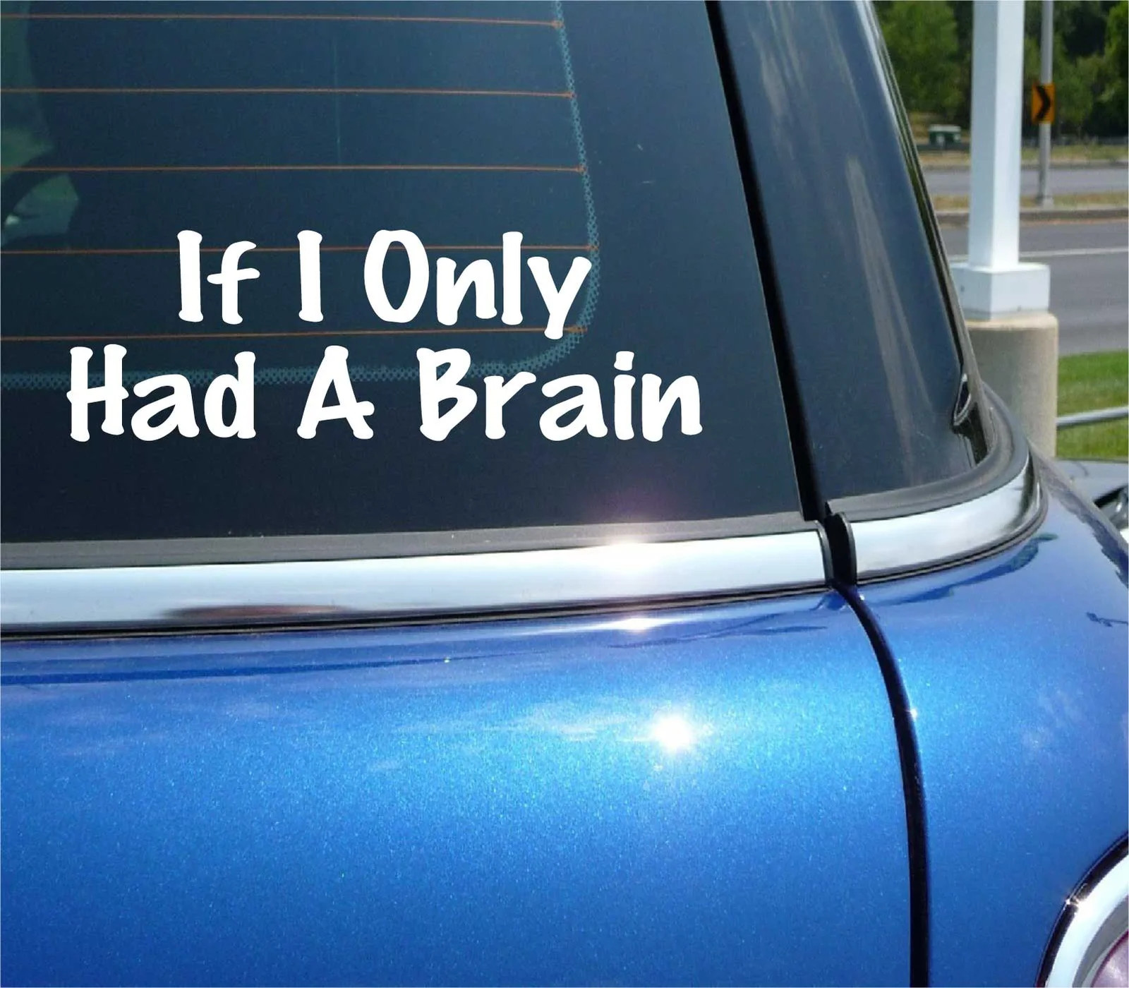 IF I ONLY HAD A BRAIN DECAL STICKER FUNNY JOKE GAG PRANK BLONDE CAR TRUCK