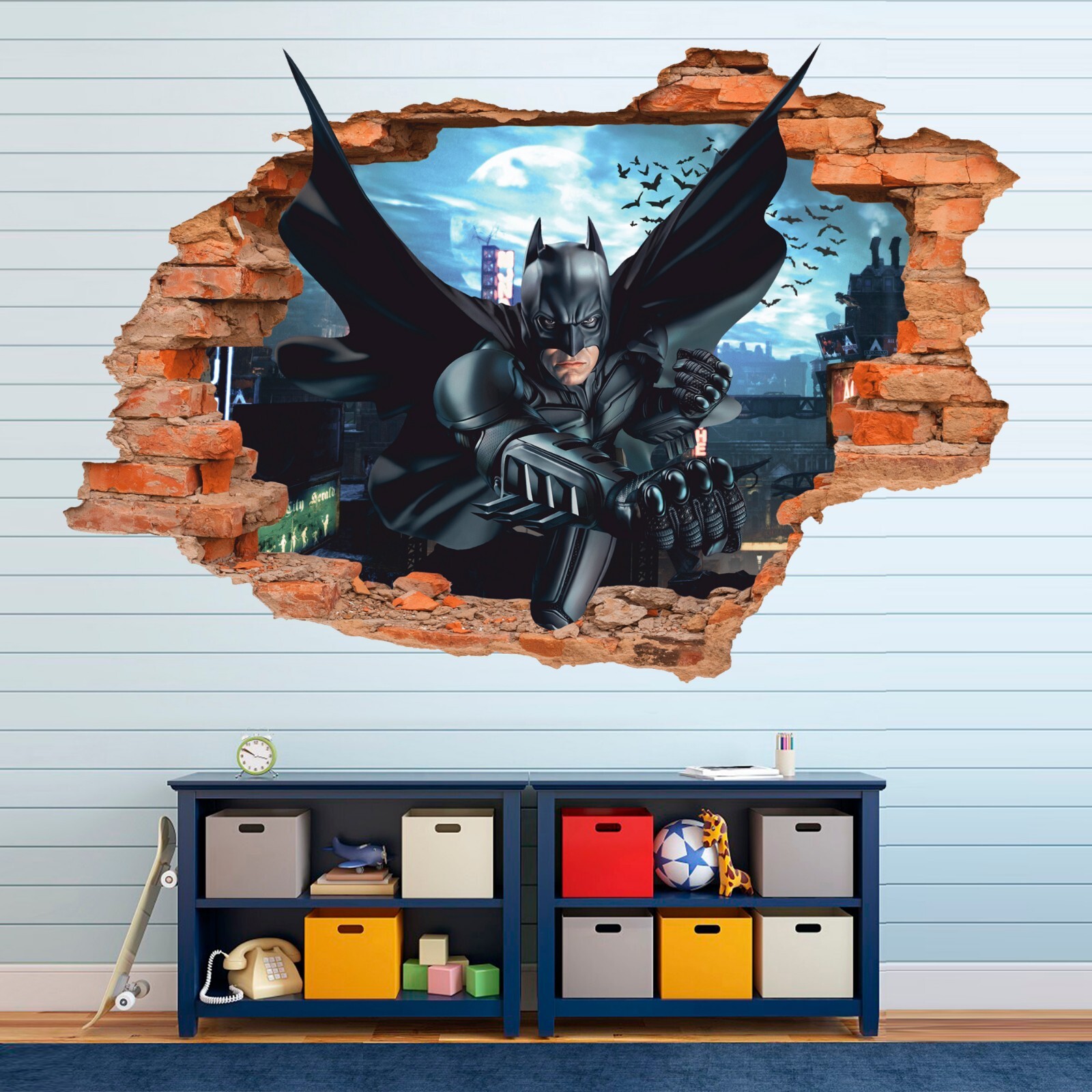 Superheroes 3D Wall Decal, Superhero Wall Sticker, Wall Tattoo, Decor